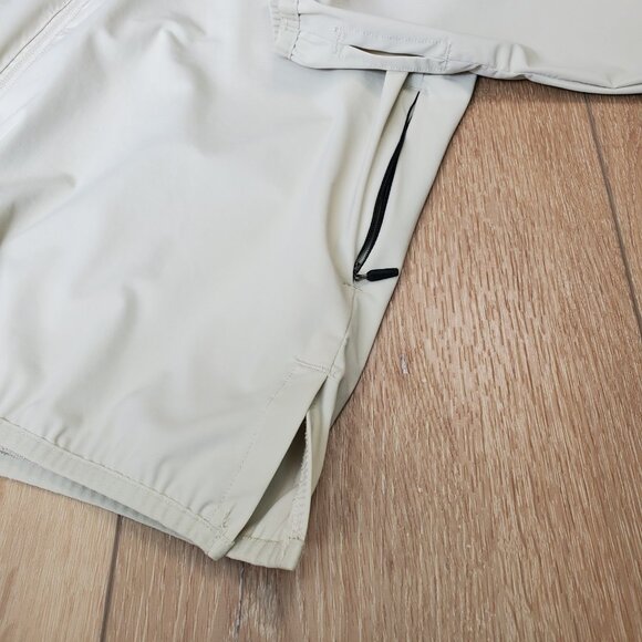 Spyder Windbreaker Jacket Mens Medium Beige Hoodie Full Zip Golf Hiking Outdoor - Picture 7 of 14